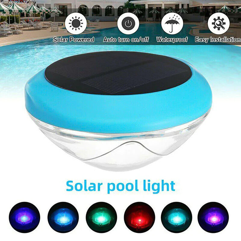 Lámpara LED solar RGB para exteriores, para jardín, estanque, piscina, flotante, resistente al agua