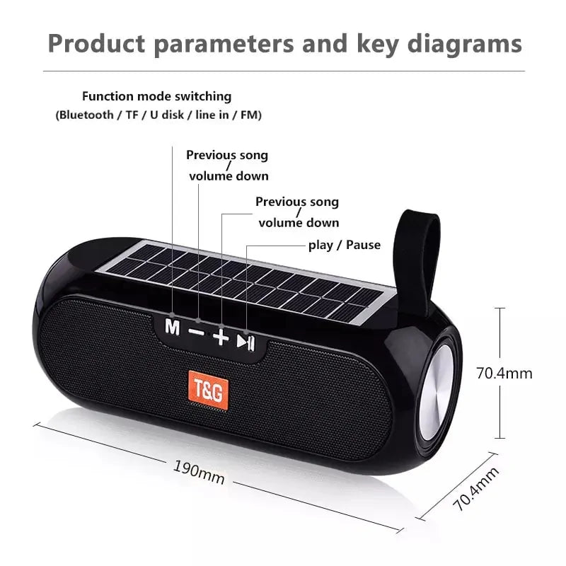 Solarbetriebener Bluetooth-kompatibler Lautsprecher