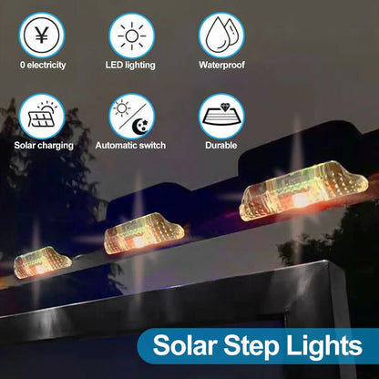 Paquete de 8 nuevas luces LED solares para terraza, impermeables, para exteriores, para escaleras y vallas