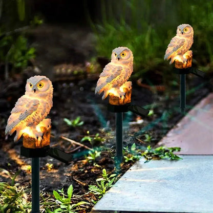 Solar-Powered Owl Statue Lights!