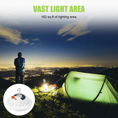 Lámpara de camping recargable para exteriores con 60 LED, USB y solar, para senderismo