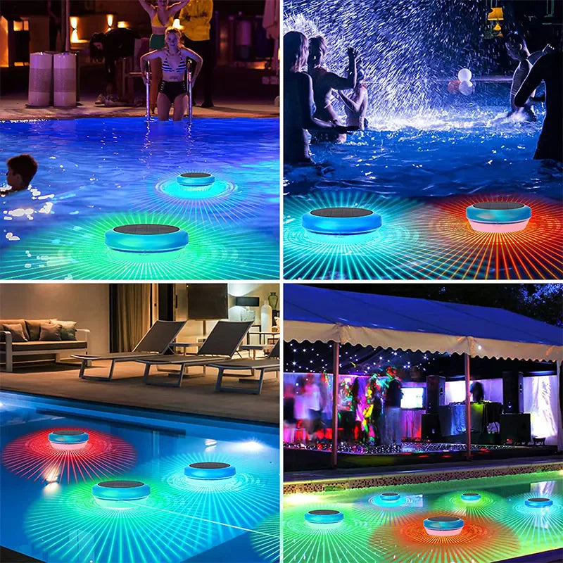 Lámpara LED solar RGB para exteriores, para jardín, estanque, piscina, flotante, resistente al agua