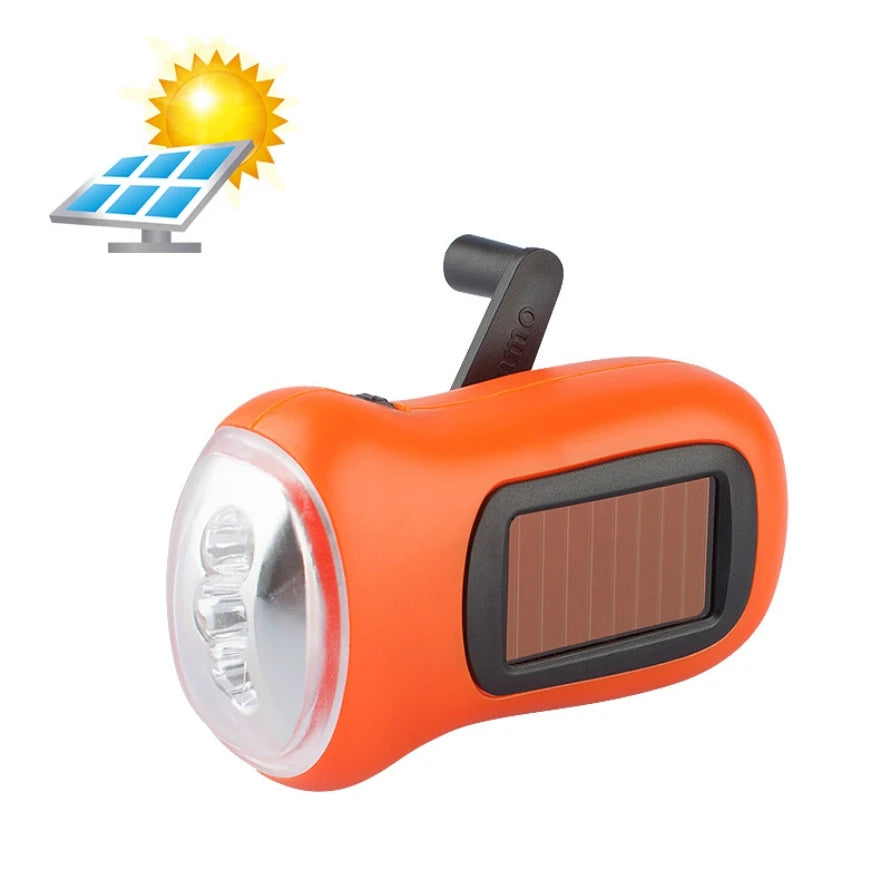 LED Solar Hand-cranked Flashlight