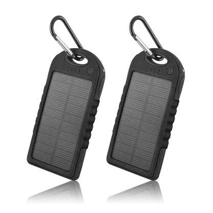 5000mAh Solar Power Bank Phone Charger (2-Pack)