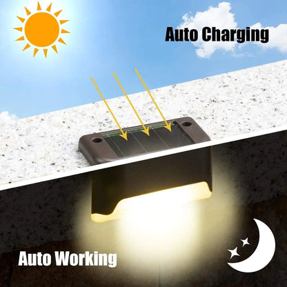 Paquete de 8 nuevas luces LED solares para terraza, impermeables, para exteriores, para escaleras y vallas