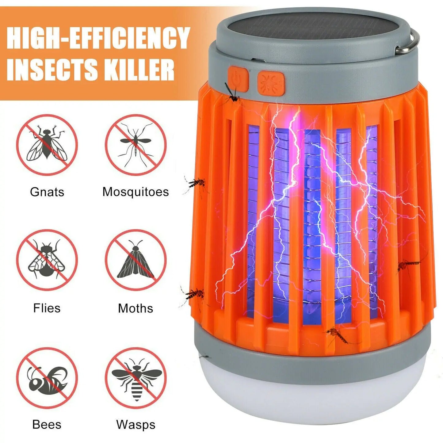 Lámpara matamosquitos con energía solar y USB, electrónica, trampa para insectos y moscas