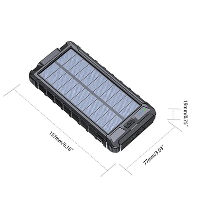 Tragbare, solarbetriebene Powerbank mit Schnellladefunktion