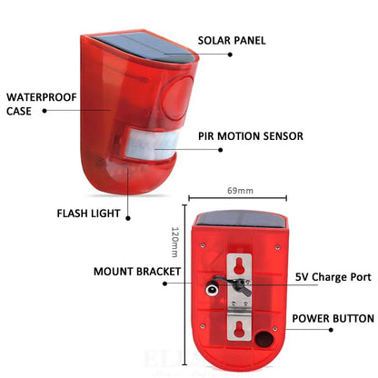 Solar Infrared Motion Sensor Alarm