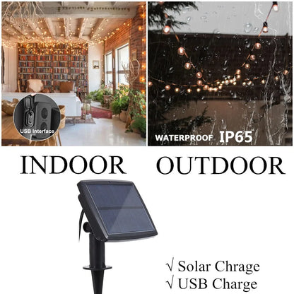 Street Garland Solar Powered Outdoor Lights