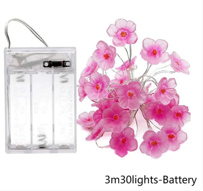 LED Light String Solar Cherry Blossom Lamp