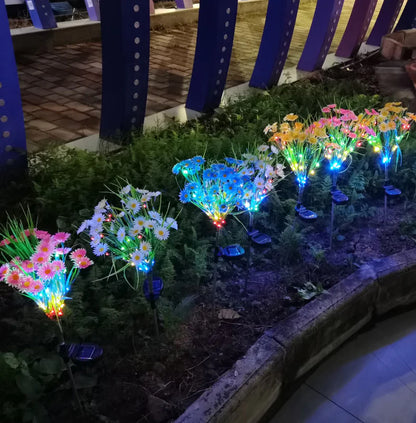 Luces solares para jardín, lámpara LED con forma de flor, para exteriores, impermeable, para decoración de patio