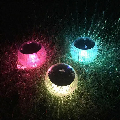 Lámpara flotante LED solar para exteriores, para jardín, estanque, piscina, giratoria, con cambio de color RGB