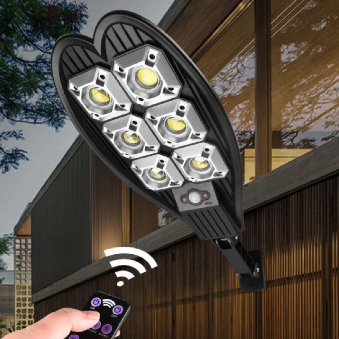 Remote Control Solar Yard Light - Human Sensing LED Street Lamp