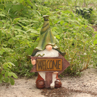 Solar Garden Gnome [Welcome Sign]