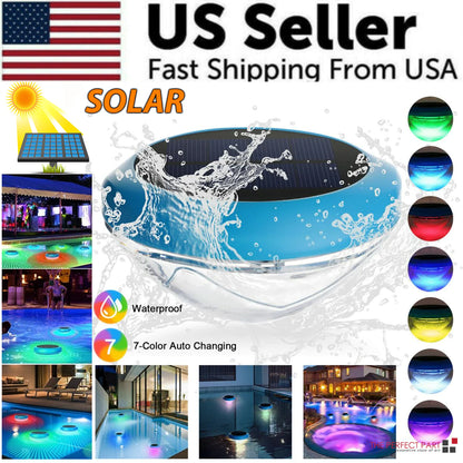 Lámpara LED solar RGB para exteriores, para jardín, estanque, piscina, flotante, resistente al agua