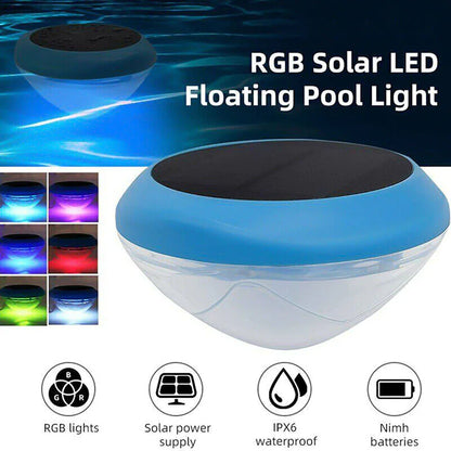 Lámpara LED solar RGB para exteriores, para jardín, estanque, piscina, flotante, resistente al agua