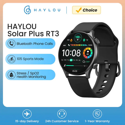 HAYLOU Solar Plus RT3 Smartwatch Schwarz