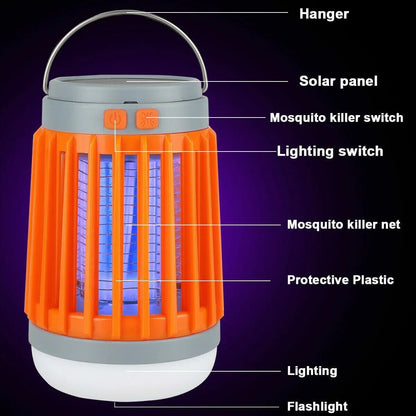 Lámpara matamosquitos con energía solar y USB, electrónica, trampa para insectos y moscas