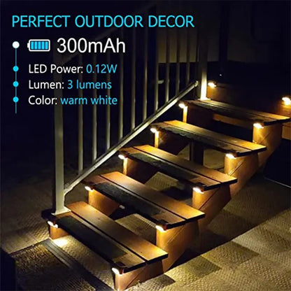 Warm White LED Solar Step Lamp